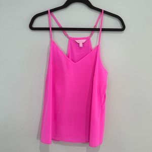 Lilly Pulitzer Dusk racer back silk tank top. Size Medium.